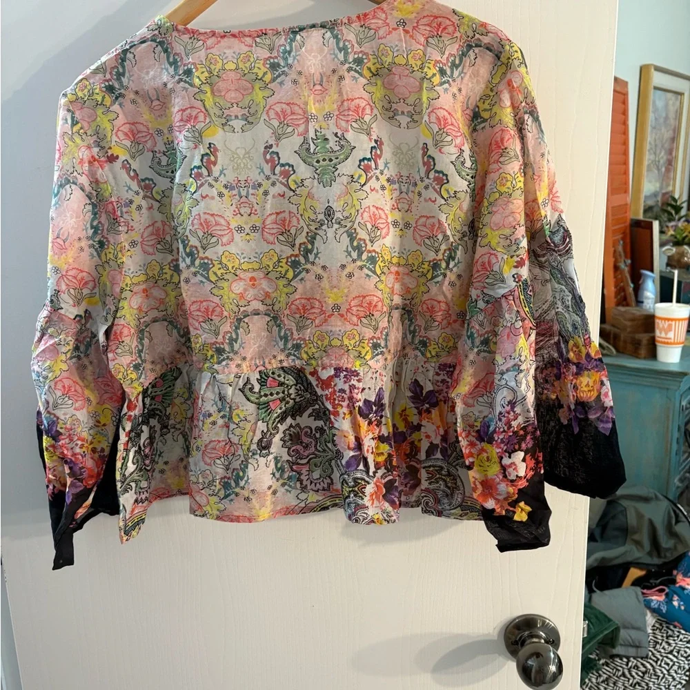 NATURAL LIFE Multicolor Floral Blouse🔥headed to thrift last drop - Picture 5 of 5